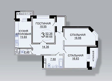 Планировки 3-комнатных квартир ЖК Достоевский