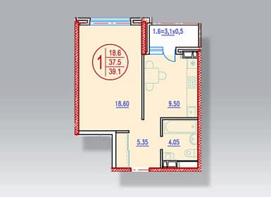 Планировки 1-комнатных квартир ЖК Новый Город
