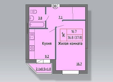 Планировки 1-комнатных квартир студий ЖК Прованс